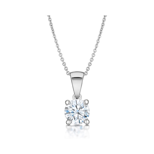Chloe 1.00ct Diamond Solitaire Pendant Necklace G/SI Quality in 18K White Gold - Image 2