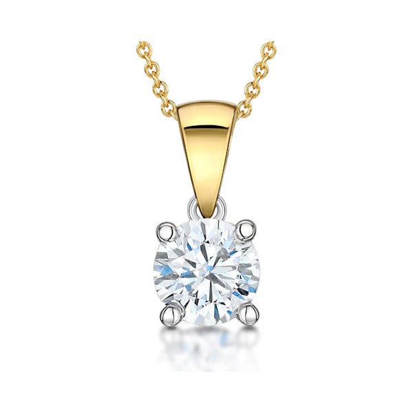Chloe 1.00ct Lab Diamond Solitaire Necklace in 18K Yellow Gold F/VS1 - Image 1