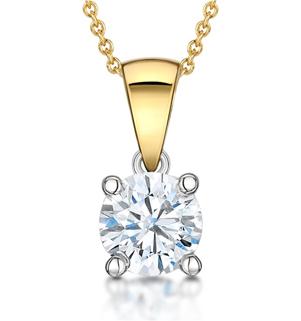 Chloe Certified 1.00ct Diamond Solitaire Necklace in 18K Gold E/VS1 - image 1