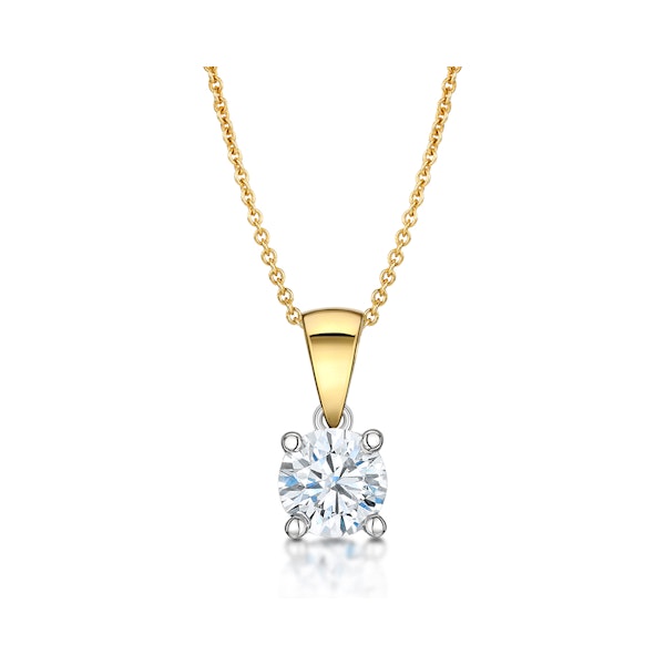 Chloe 1.00ct Diamond Solitaire Pendant Necklace G/SI Quality in 18K Yellow Gold - Image 2