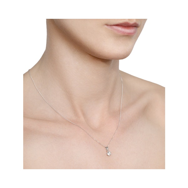 Chloe 0.50ct Diamond Solitaire Pendant Necklace Premium Quality in 18K White Gold - Image 3