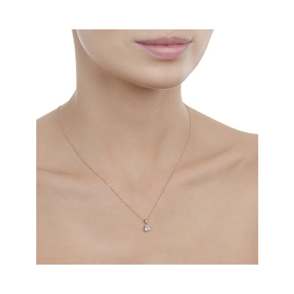 Chloe 0.50ct Diamond Solitaire Pendant Necklace Premium Quality in 18K Yellow Gold - Image 3