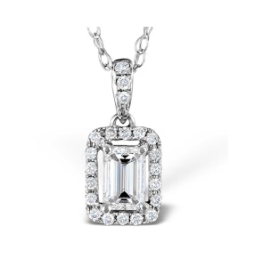 Ella 18K White Gold Diamond Emerald Cut Pendant 0.70ct H/SI