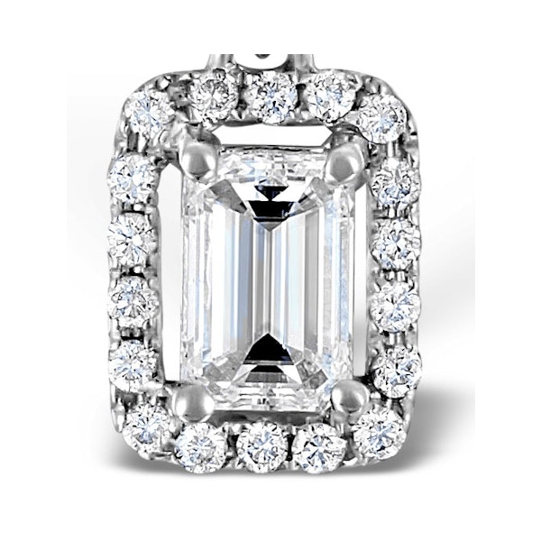 Ella 18K White Gold Diamond Emerald Cut Pendant 0.70ct H/SI - Image 3
