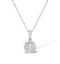 Aquamarine 5mm And Diamond 18K White Gold Pendant Necklace - image 1