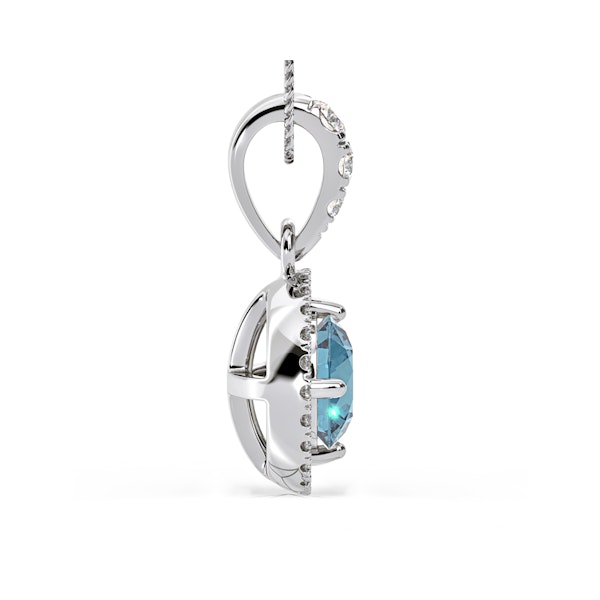 Ella Blue Lab Diamond 1.38ct Pendant Necklace in 18K White Gold - Elara Collection - Image 5
