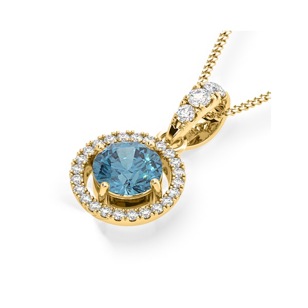 Ella Blue Lab Diamond 1.38ct Pendant Necklace in 18K Yellow Gold - Elara Collection - Image 3