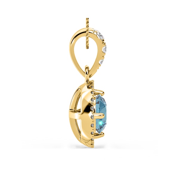 Ella Blue Lab Diamond 1.38ct Pendant Necklace in 18K Yellow Gold - Elara Collection - Image 5
