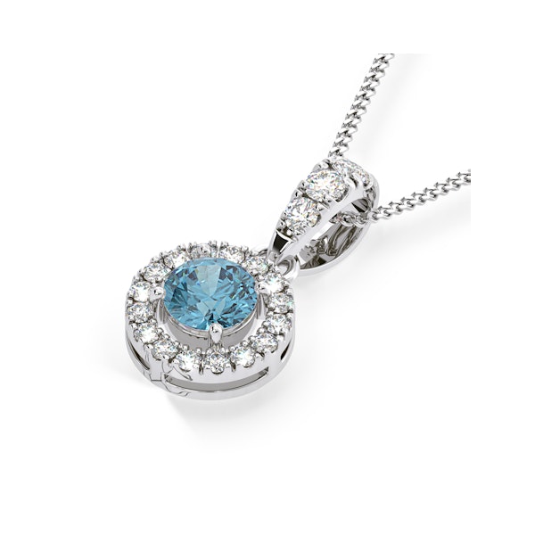 Ella Blue Lab Diamond 0.71ct Pendant Necklace in 18K White Gold - Elara Collection - Image 3