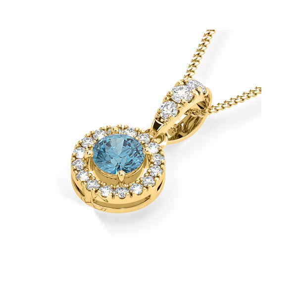 Ella Blue Lab Diamond 0.71ct Pendant Necklace in 18K Yellow Gold - Elara Collection - Image 3