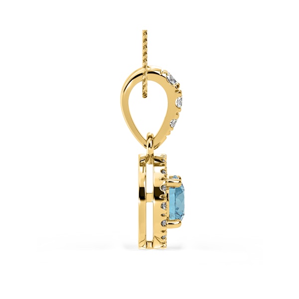 Ella Blue Lab Diamond 0.71ct Pendant Necklace in 18K Yellow Gold - Elara Collection - Image 5