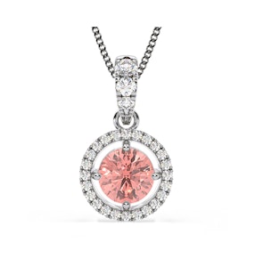 Ella Pink Lab Diamond 1.38ct Pendant Necklace in 18K White Gold - Elara Collection