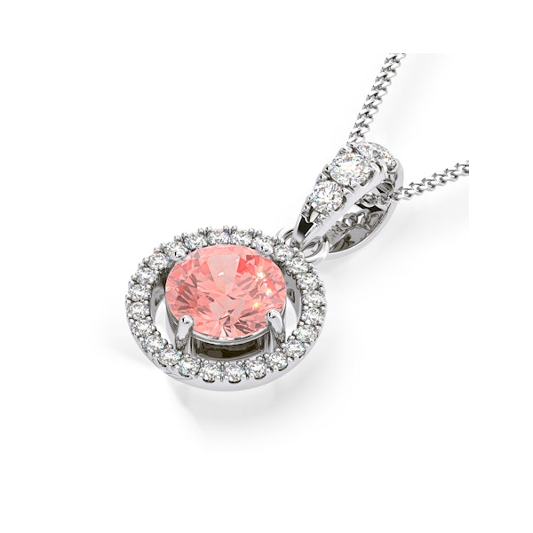 Ella Pink Lab Diamond 1.38ct Pendant Necklace in 18K White Gold - Elara Collection - Image 3