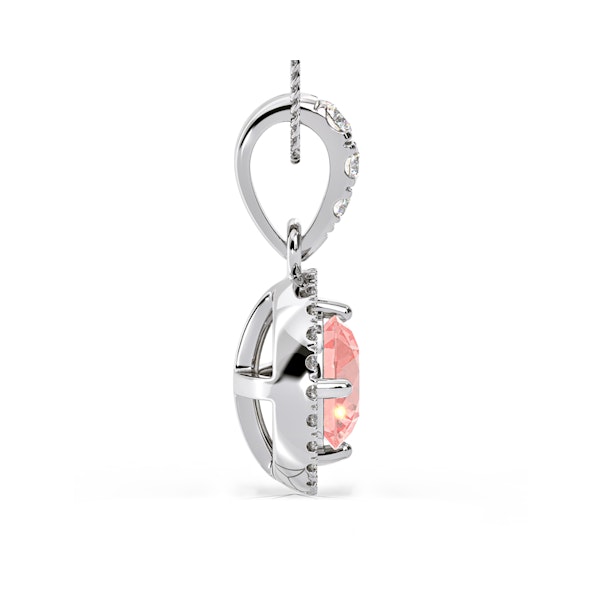 Ella Pink Lab Diamond 1.38ct Pendant Necklace in 18K White Gold - Elara Collection - Image 5
