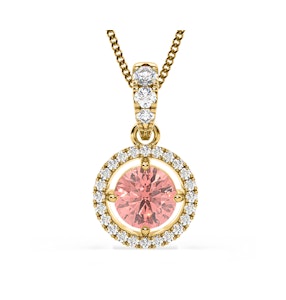 Ella Pink Lab Diamond 1.38ct Pendant Necklace in 18K Yellow Gold - Elara Collection