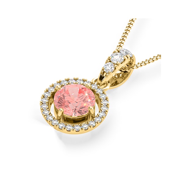 Ella Pink Lab Diamond 1.38ct Pendant Necklace in 18K Yellow Gold - Elara Collection - Image 3