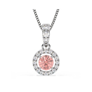 Ella Pink Lab Diamond 0.71ct Pendant Necklace in 18K White Gold - Elara Collection