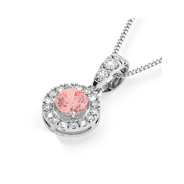 Ella Pink Lab Diamond 0.71ct Pendant Necklace in 18K White Gold - Elara Collection - Image 3