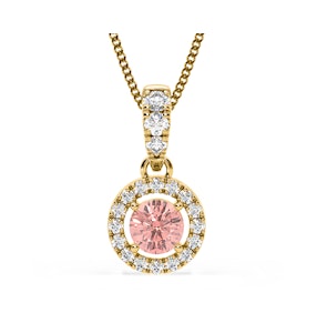 Ella Pink Lab Diamond 0.71ct Pendant Necklace in 18K Yellow Gold - Elara Collection