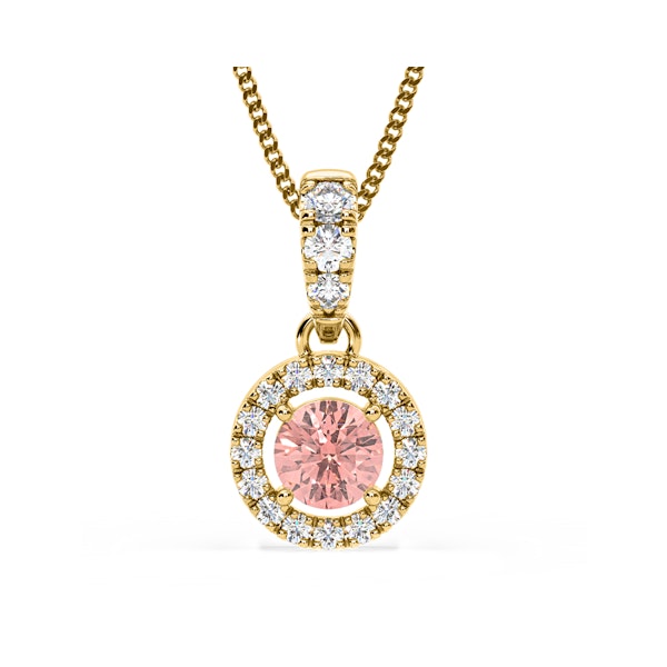 Ella Pink Lab Diamond 0.71ct Pendant Necklace in 18K Yellow Gold - Elara Collection - Image 1