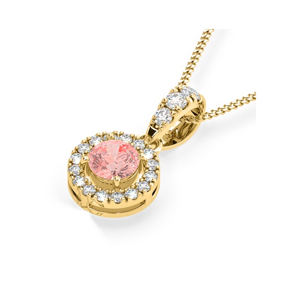 Ella Pink Lab Diamond 0.71ct Pendant Necklace in 18K Yellow Gold - Elara Collection - Image 3