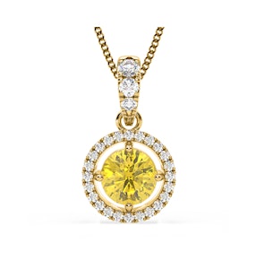 Ella Yellow Lab Diamond 1.38ct Pendant Necklace in 18K Yellow Gold - Elara Collection