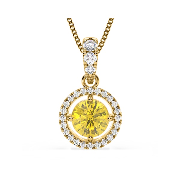 Ella Yellow Lab Diamond 1.38ct Pendant Necklace in 18K Yellow Gold - Elara Collection - Image 1
