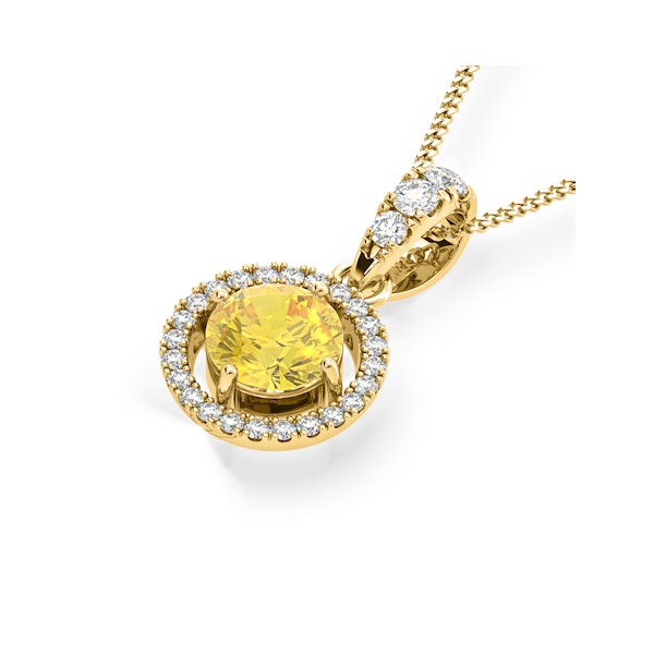 Ella Yellow Lab Diamond 1.38ct Pendant Necklace in 18K Yellow Gold - Elara Collection - Image 3