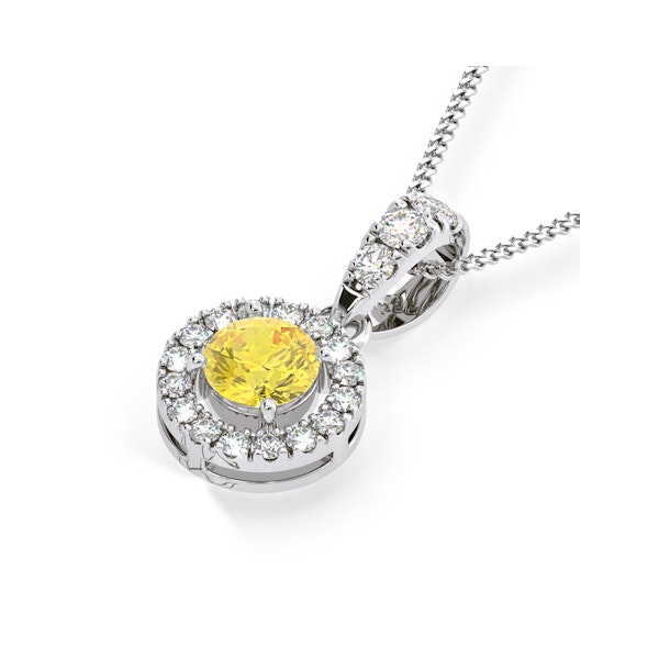 Ella Yellow Lab Diamond 0.71ct Pendant Necklace in 18K White Gold - Elara Collection - Image 3