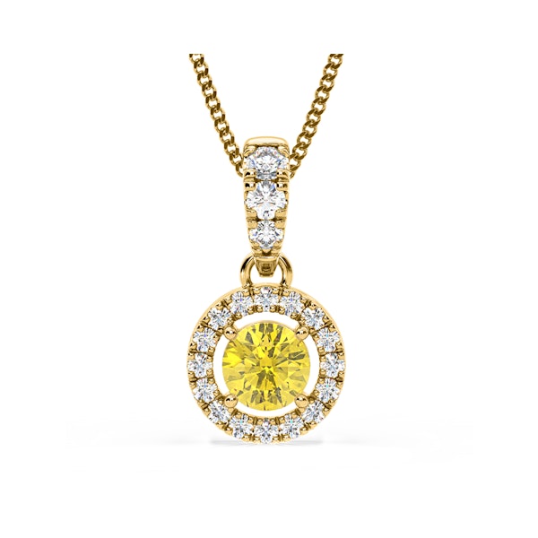 Ella Yellow Lab Diamond 0.71ct Pendant Necklace in 18K Yellow Gold - Elara Collection - Image 1