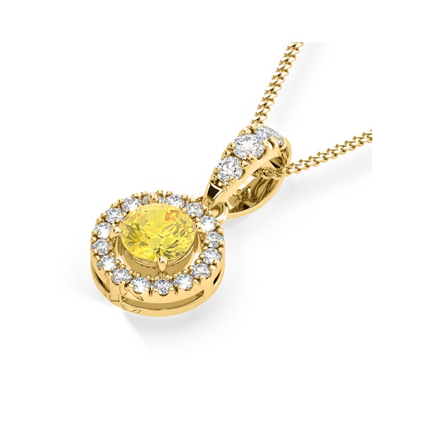 Ella Yellow Lab Diamond 0.71ct Pendant Necklace in 18K Yellow Gold - Elara Collection - Image 3
