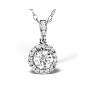 Ella Lab Diamond Halo Necklace in 18K White Gold 1.30ct F/VS1