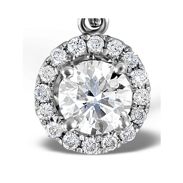 Ella Lab Diamond Halo Necklace in 18K White Gold 1.30ct F/VS1 - Image 3