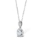 Aquamarine 5mm And Diamond 18K White Gold Pendant Necklace - image 2