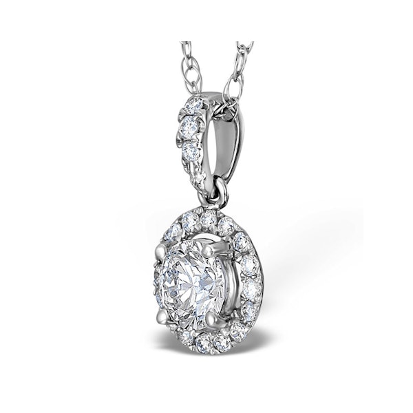 Ella Lab Diamond Halo Necklace in 18K White Gold 1.30ct F/VS1 - Image 2