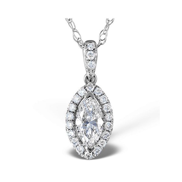 Ella 18K White Gold Diamond Marquise Pendant 0.73ct G/VS - Image 1