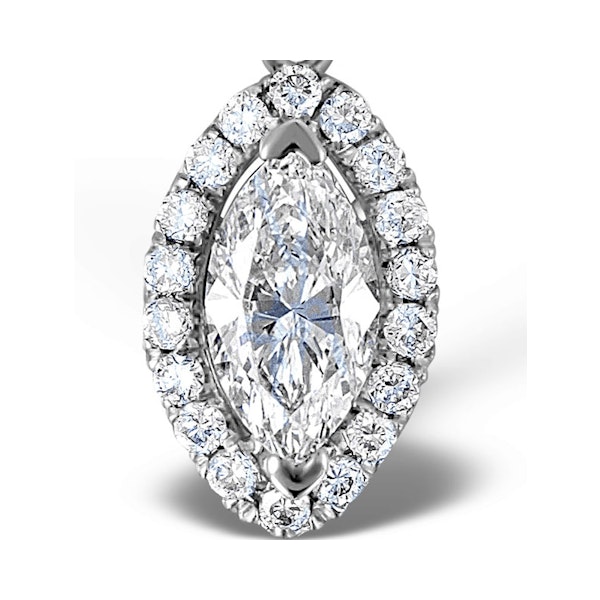 Ella 18K White Gold Diamond Marquise Pendant 0.73ct G/VS - Image 3