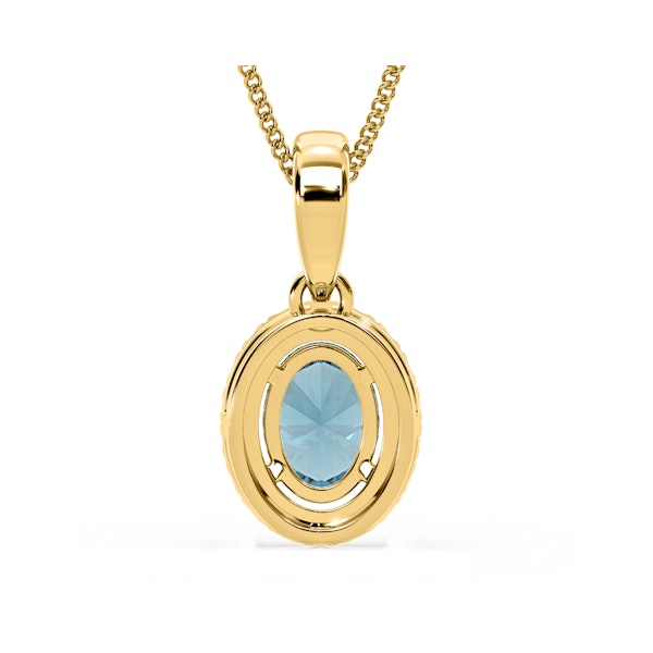 Georgina Blue Lab Diamond Oval Halo Necklace 1.38ct in 18KGold - Elara Collection - Image 6