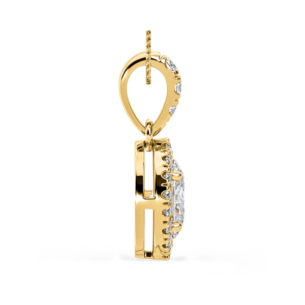 Georgina Oval Lab Diamond Halo Pendant Necklace 1.38ct in 18K Yellow Gold F/VS1 - Image 5