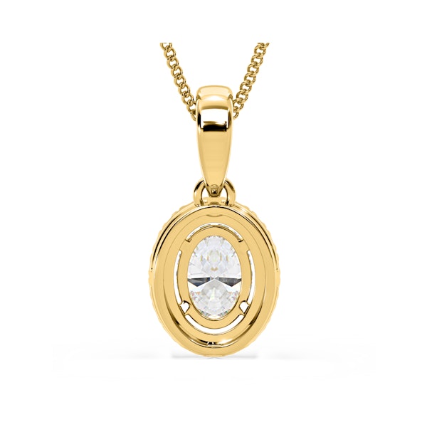 Georgina Oval Lab Diamond Halo Pendant Necklace 1.38ct in 18K Yellow Gold F/VS1 - Image 6