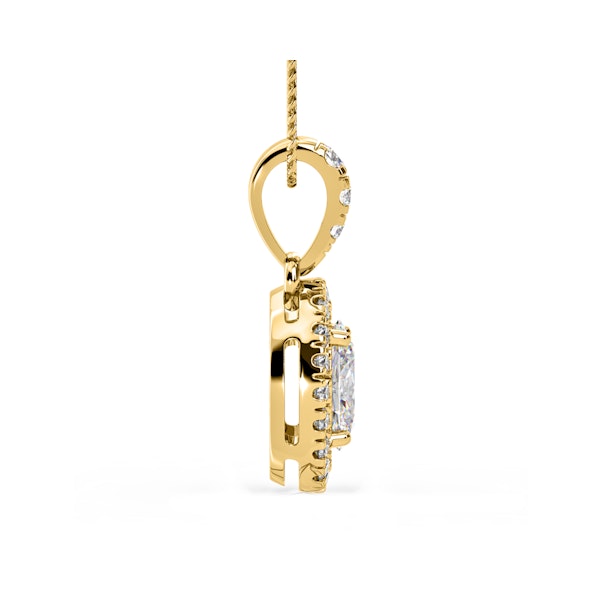Georgina Oval Lab Diamond Halo Pendant Necklace 0.70ct in 18K Yellow Gold F/VS1 - Image 5