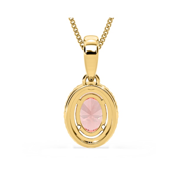 Georgina Pink Lab Diamond Oval Halo Necklace 1.38ct in 18KGold - Elara Collection - Image 6