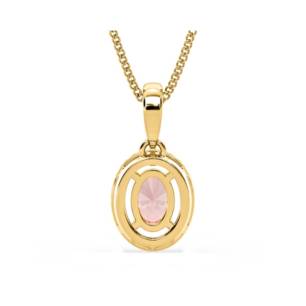 Georgina Pink Lab Diamond Oval Halo Necklace 0.70ct in 18KGold - Elara Collection - Image 6