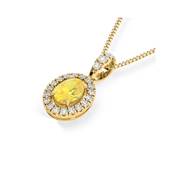 Georgina Yellow Lab Diamond Oval Halo Necklace 0.70ct in 18KGold - Elara Collection - Image 3
