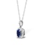 Sapphire 7 x 5mm And Diamond 18K White Gold Pendant Necklace - image 2