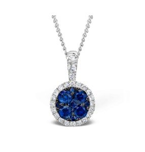 0.65ct and 18K White Gold Diamond Halo Pendant Necklace - FR39