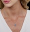 Sapphire and Diamond Oval Halo Necklace 18KW Gold Asteria Collection - image 2
