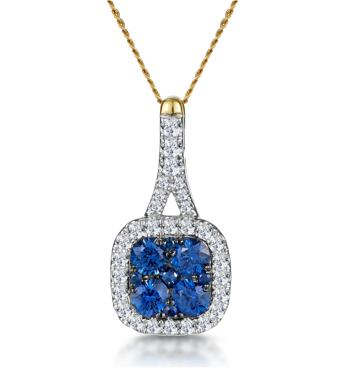 Gold sapphire necklace Clearance