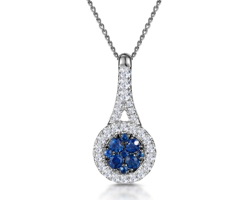 Sapphire Halo Pendants And Necklaces