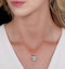 2ct Blue Topaz and Diamond Halo Square Asteria Necklace in 18K Gold - image 2